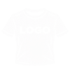 Wit T-shirtlogo met transparante achtergrond
